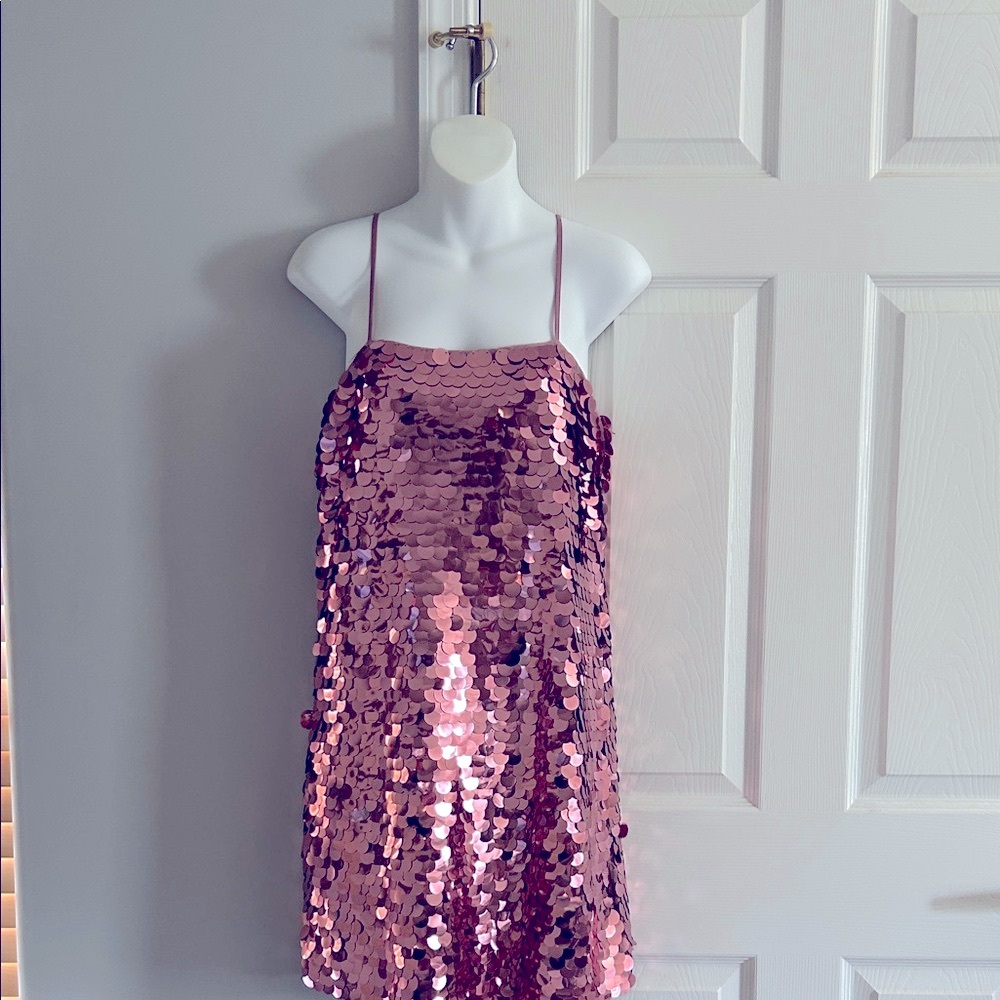 A New Day Shimmering Pink Sequin Kids Dress